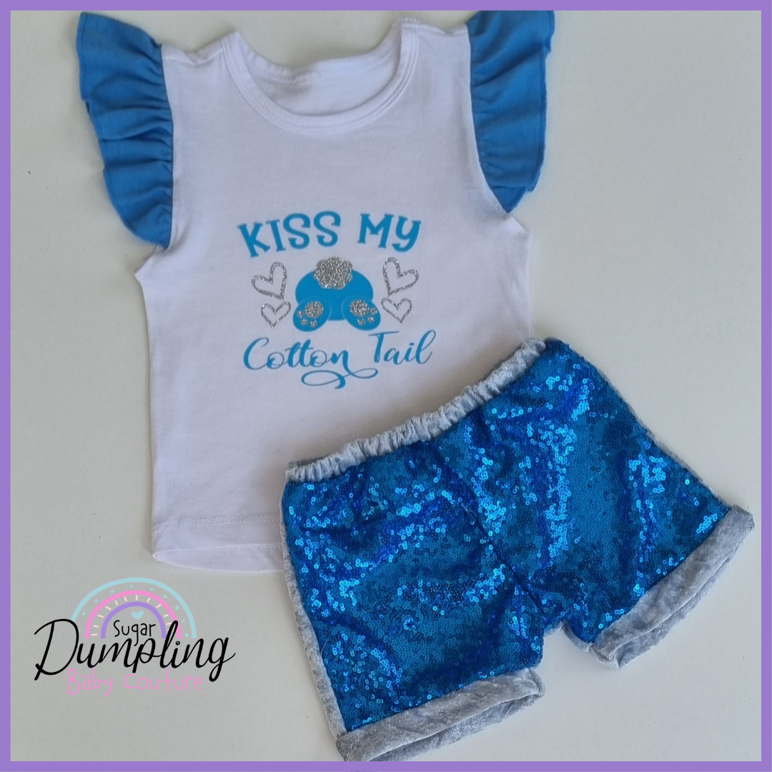 Kiss My Cotton tail Top & Shorts set