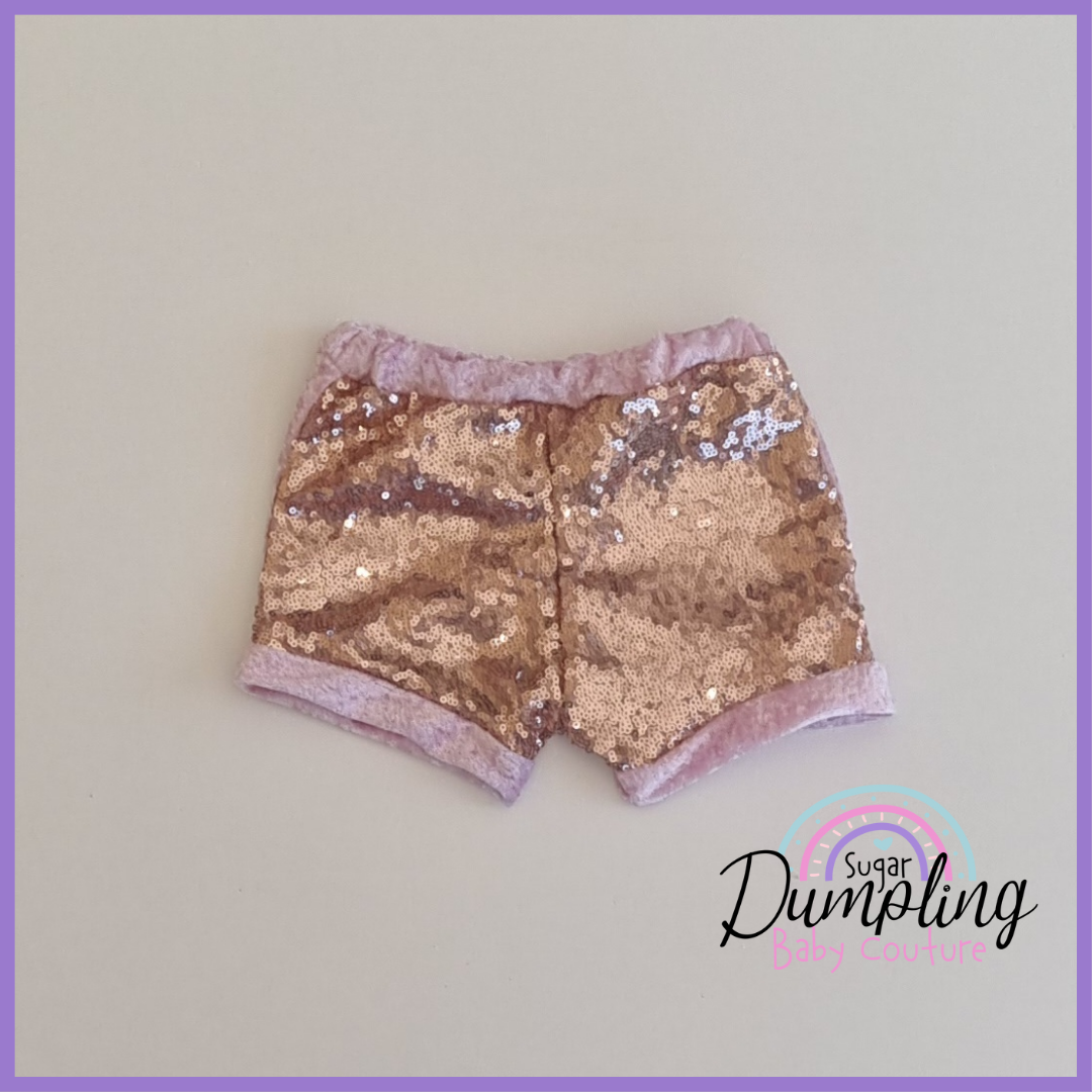 Rose Gold Sequins Shorts