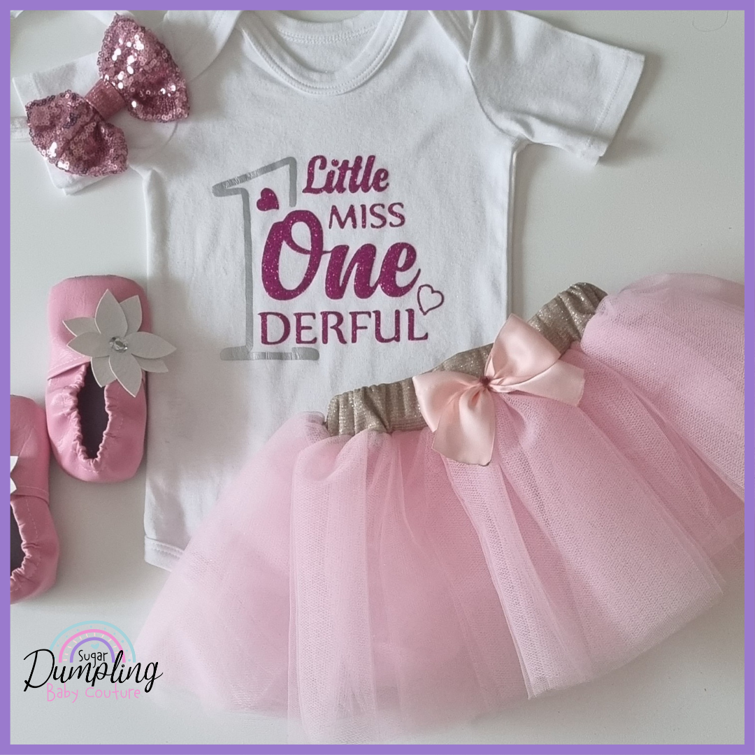 Little Miss ONE-derful Romper, Pink Tutu & Headband