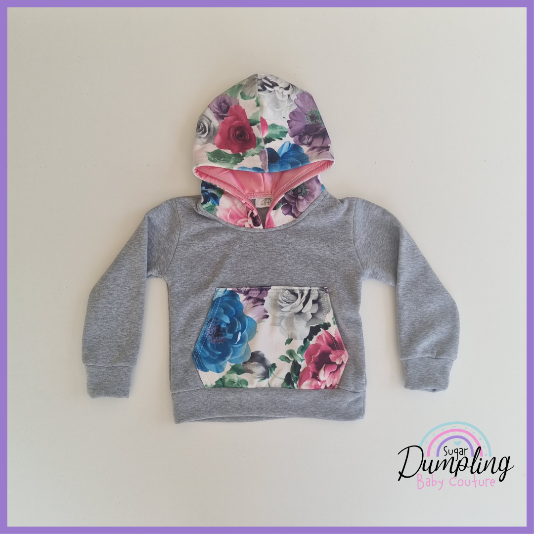 Grey & Floral Hoody & Jogger Set