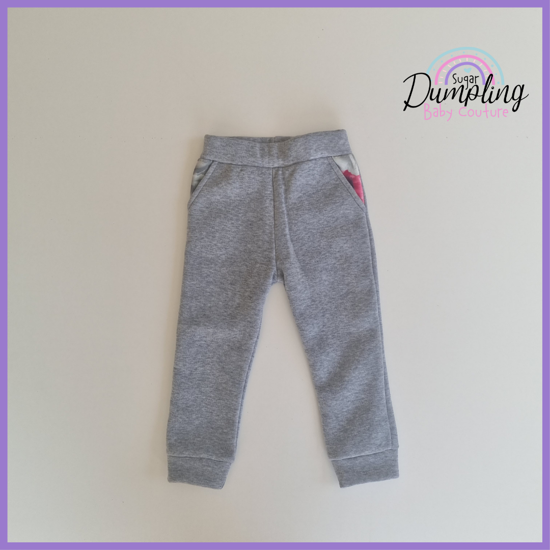 Grey & Floral Hoody & Jogger Set
