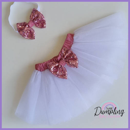 White & Pink Tutu & Headband